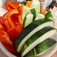 Veggies at Hummus Amamamusi in Krakow