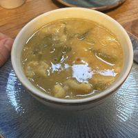 soup of the day. Had cauliflower, with spices  at Hummus Amamamusi in Krakow