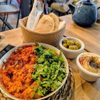 Vegan Menemen at Hummus Amamamusi in Krakow