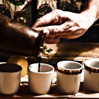 How they brew coffee. at Hummus Amamamusi in Krakow
