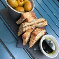 Sourdough & olives  at Batida in England