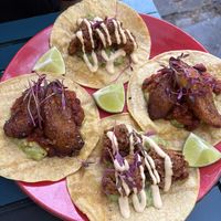 Plantain tacos & panko cauli tacos   at Batida in England