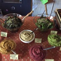 Salads and spreads at the brunch at B-Lage in Berlin