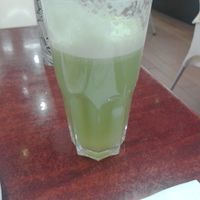 Fresh green juice at Fruits and Roots in Johannesburg