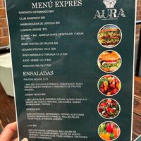 Aura Gastro Experiencias menu, separate from the bakery in the same storefront. at Aura Gastro Experiencias in Puebla