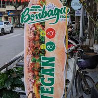 Sign at Bonbagu Vegan Baguette - Bánh Mì Chay in Hanoi