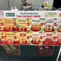 10 out of 12 options are vegan! 2 are vegetarian (Nutella). Many options!   at Bai Tong Thai Dessert Fusion in Chiang Mai