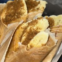 Biscoff crumble with added banana   at Roll Cation in Chiang Mai