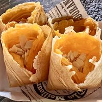 Thai tea custard pancakes   at Roll Cation in Chiang Mai