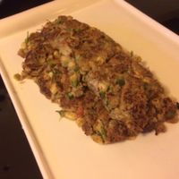 tofu skin and egg dish was delicious  at XiangJi Ge Vegetarian in Shanghai