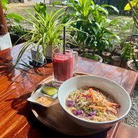 Vegan Rice Congee, free breakfast option. at The Little Vegan Homestay in Siem Reap