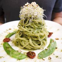 Pesto pasta at Chamkar in Taipei