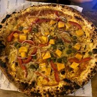 Vegan Veggie Pizza at The Garage Bar & Brewhouse in Mission Beach