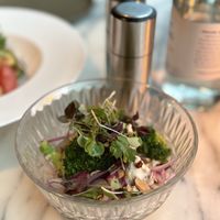 Broccoli salad with macadamia feta   at The Living Room in The Rocks