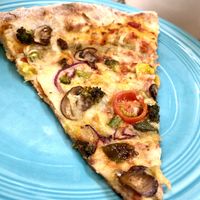 A slice of Vegan Veg  at Wowee Zowee Pizza in Tustin