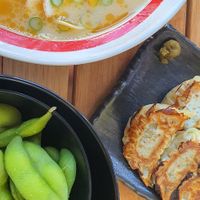Tonkotsu ramen, edamame & gyoza at Danbo Labo in South Brisbane