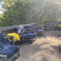 Deck seating at The River Merchant in Kent