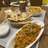 Vegetable biryani & garlic naan  at Punjabi Food Stadhuisplein in Zuid-holland