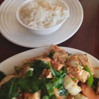 Tofu with veggies. at Cafe Himalaya in New York City