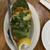 Avocado, potato and chickpea salad  at Cafe Himalaya in New York City