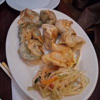 Veggie and potato momos at Cafe Himalaya in New York City
