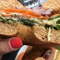 Laxx bagel with vegan salmon  at Blueorange Coffee and Bagel - Margaretenstrasse in Vienna