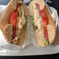 hummus bagel - very tasty! at Blueorange Coffee and Bagel - Margaretenstrasse in Vienna