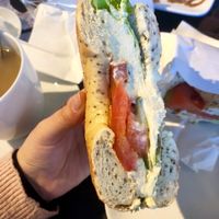 Hummus bagel  at Blueorange Coffee and Bagel - Margaretenstrasse in Vienna