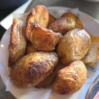 Vegan rosemary roasted potatoes at Bosco Pizzeria in England
