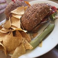 Panini with roasted veggies and vegan cheese  at Local Urban Kitchen in Point Pleasant Beach