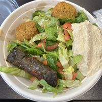 Appetizer bowl with falafel, hummus, and grape leaf   at Rosewater Middle Eastern Grill - ماء ورد in Pittsburgh