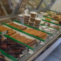 Overview of vegan meat case at The Herbivorous Butcher in Minneapolis