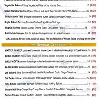 Menu 1  at Roti Indian Kitchen in Grand Rapids