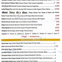 Menu 2  at Roti Indian Kitchen in Grand Rapids