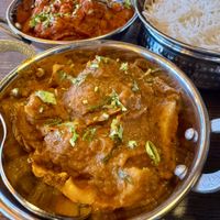 Amritsar aloo chole, jeera aloo and rice   at Namaste Indian Tandoori  in Alesund