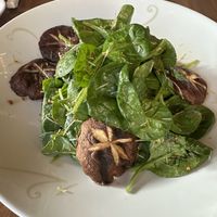 Spinach salad with mushroom  at Matsuhisa in Vail