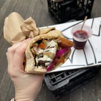 Ultimate pita with hibiscus tea  at Ta'ameya in Brisbane