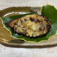 Nasu with vegan cheese at Sanzui Kawabeno Juku in Taiki Town