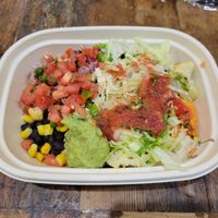 Veggie bowl with vegan grilled chicken at El Jefe's Taqueria - Symphony in Boston