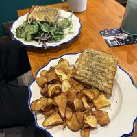 Tosta de mista with salad/chips at Casa da Mully in Lisbon
