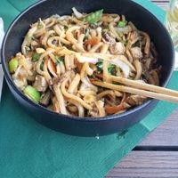 Udon noodles dish with tofu at Mishio in Bern