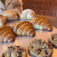 Vegan cookie, vegan croissant, vegan "BMO" bun with cheese at Pontes in Copenhagen