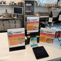 Signage for Marin Vegan Chef Challenge at Squared Pizza in Greenbrae