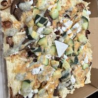 Vegan Greek pizza - specialty pizza of month   at Squared Pizza in Greenbrae