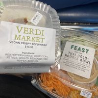 Wrap and noodle bowl  at Verdi Market in Mississauga