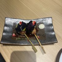 Eggplant and avocado crispy sushi  at Nishiki Market Alley by MOON and BACK in Kyoto