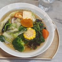 Veggie soup with noodles at 納涼三說蔬苑坊~板橋店 in New Taipei City