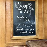 Vegan soups of the day   at Cawdor Castle Cafe in Nairn