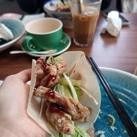 Wrapped with the pancake! (They got 6 pancakes in total) at Dragon Oriental Restaurant in Manchester
