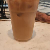 Iced coffee with oat milk at Tommy's Folly Café in Cape May